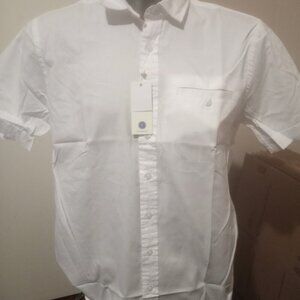 New Arturo Calle Short Sleeve Shirt Men Small S White Button Down Summer Top